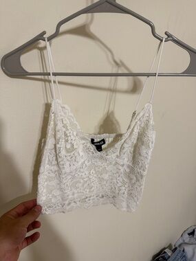 Express White Lace Top